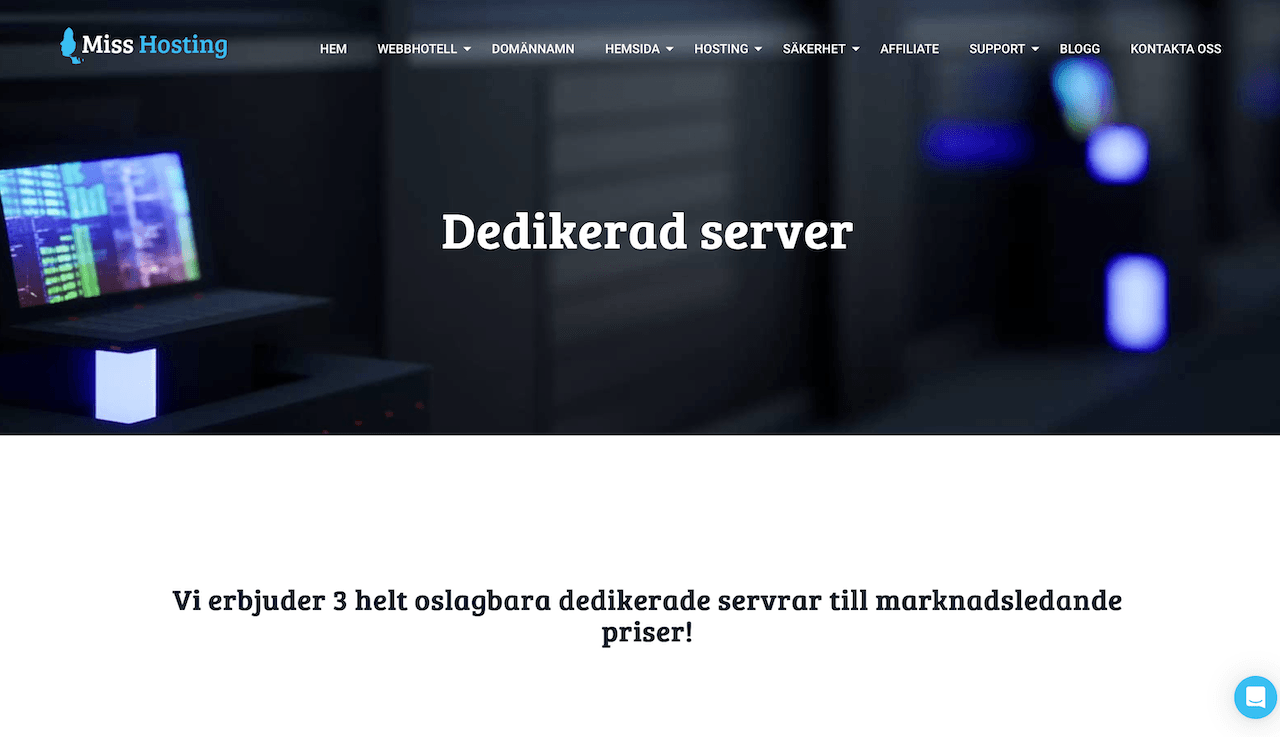 Miss Hosting dedikerad server