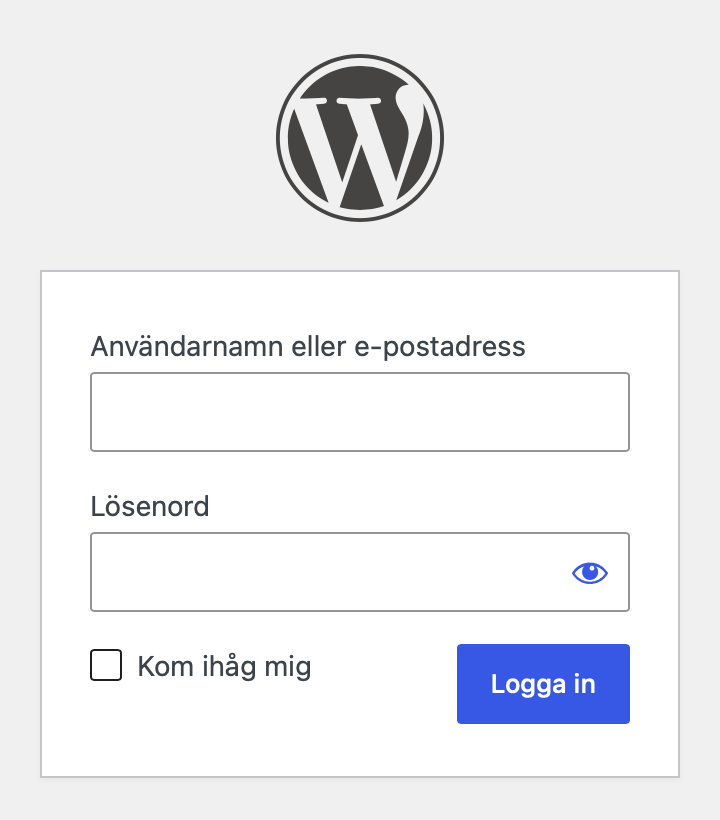 WordPress login