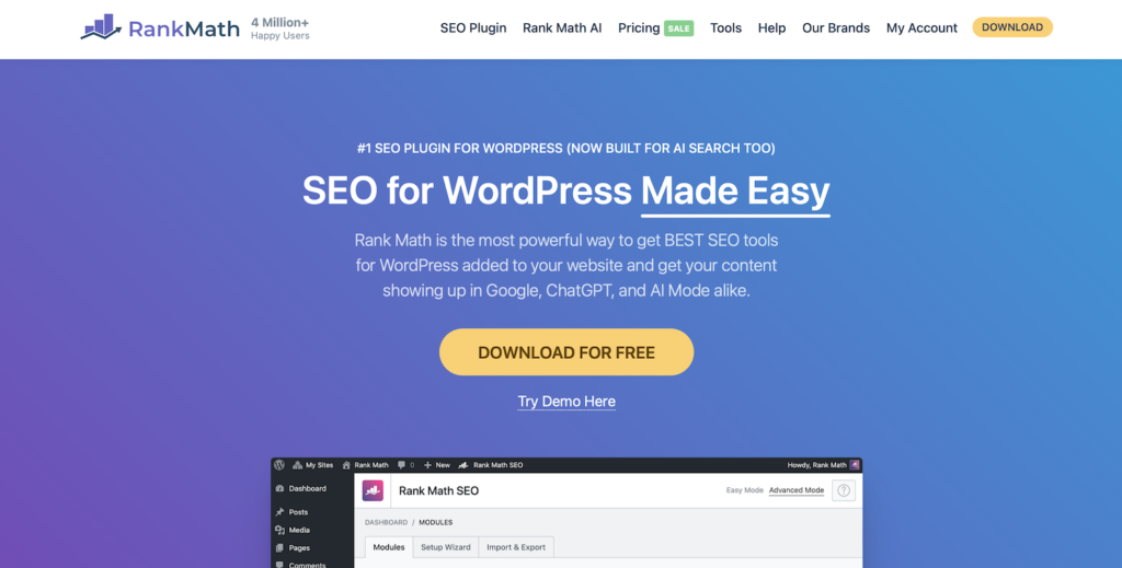 Rank Math WordPress-tillägg